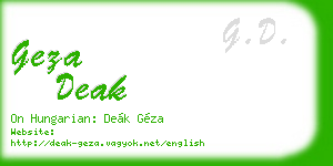 geza deak business card