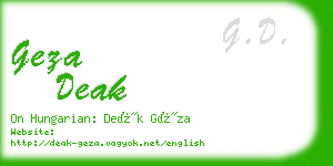 geza deak business card